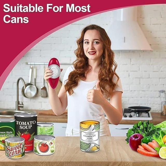 Alt view image 2 of 7 - Electric Can Opener - One Touch Battery Operated Automatic Can Opener with Smooth Edges, Hands-Free Design, Perfect for Any Size Can, Ideal Kitchen Gadget for Seniors and Arthritis Sufferers