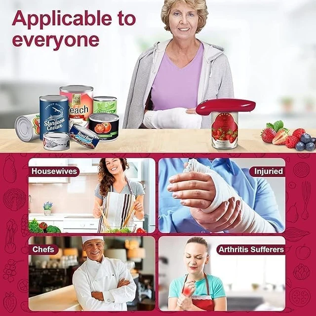 Alt view image 3 of 7 - Electric Can Opener - One Touch Battery Operated Automatic Can Opener with Smooth Edges, Hands-Free Design, Perfect for Any Size Can, Ideal Kitchen Gadget for Seniors and Arthritis Sufferers