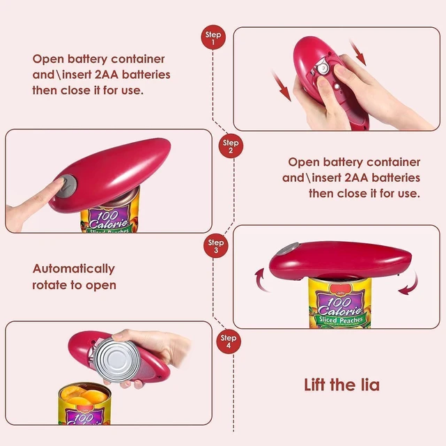 Alt view image 7 of 7 - Electric Can Opener - One Touch Battery Operated Automatic Can Opener with Smooth Edges, Hands-Free Design, Perfect for Any Size Can, Ideal Kitchen Gadget for Seniors and Arthritis Sufferers