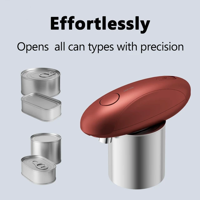 Alt view image 6 of 7 - Automatic Electric Can Opener for Seniors for Kitchen:Anyone can Hands Free,One Touch Opener,Durable Blades,Rechargeable, Smooth Edge, Lightweight Small Size, Red