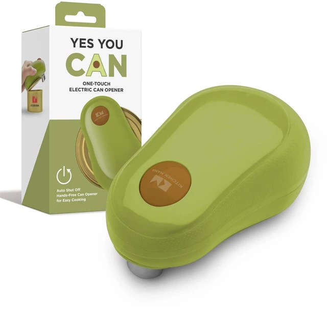 Main image of One Touch Electric Can Opener, Avocado | Opens with One Button Press, Auto-Stop, Smooth Edge, Cordless, Battery Operated