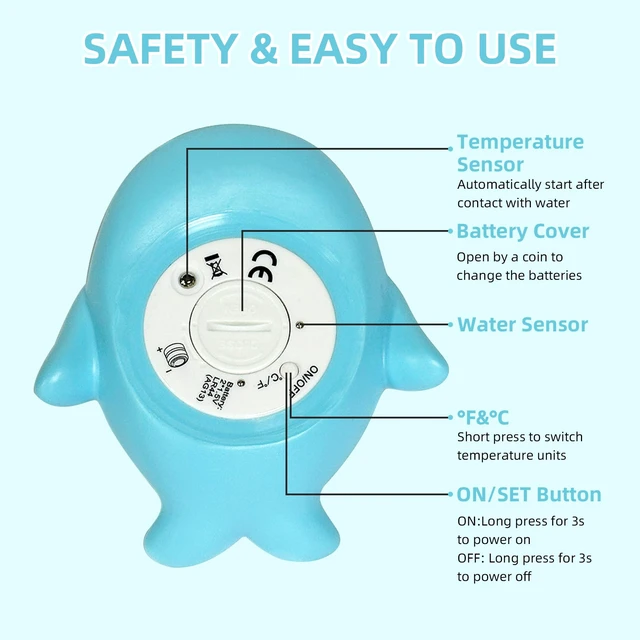 Alt view image 5 of 7 - Baby Bath Thermometer - Floating Digital with LED Safety Alert | FloatingBaby Bath ThermometerDigitalWater TemperatureMonitor3-Color LED AlertIP67 WaterproofBPA-FreeInfantGift