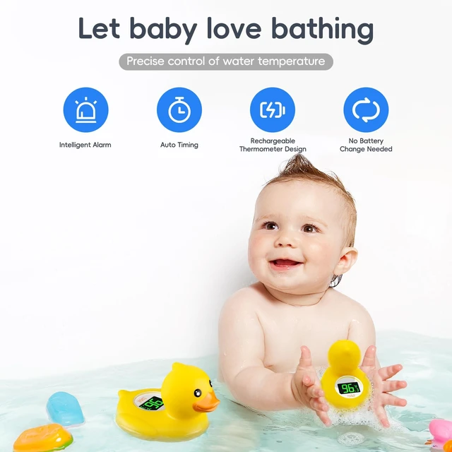 Alt view image 2 of 7 - Baby Bath Thermometer - USB Rechargeable (Classic Charging Duck) | Instant & Accurate Temperature Readings, Waterproof, Digital Water Temperature Monitor for Toddlers, Floating Toy for Newborn