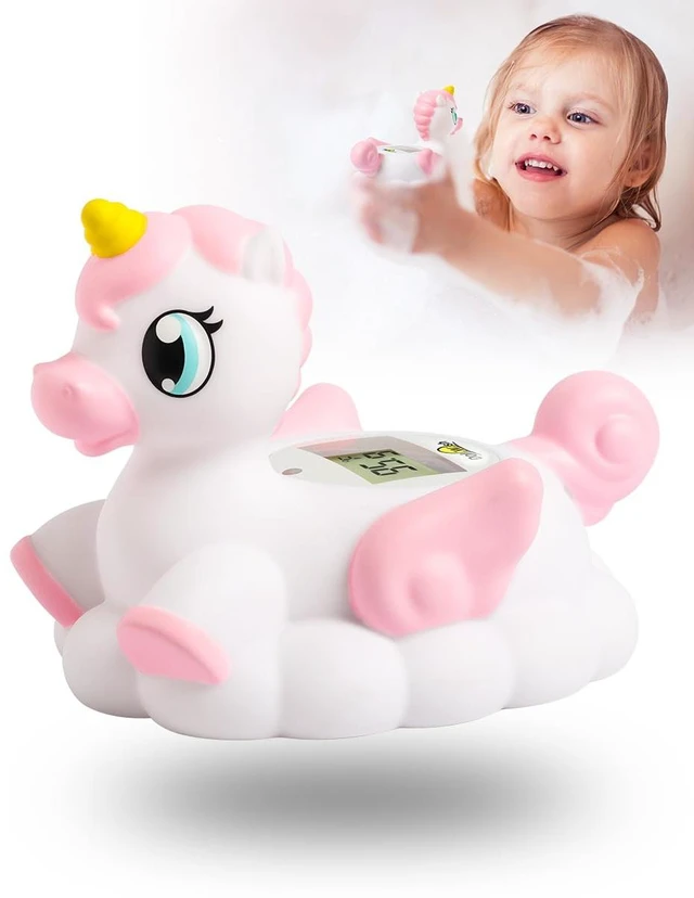 Main image of Baby Bath Thermometer Newborn Digital Unicorn Baby Bath Temperature Thermometer for Infant Bathtub Water Floating Rubber Toy WP01