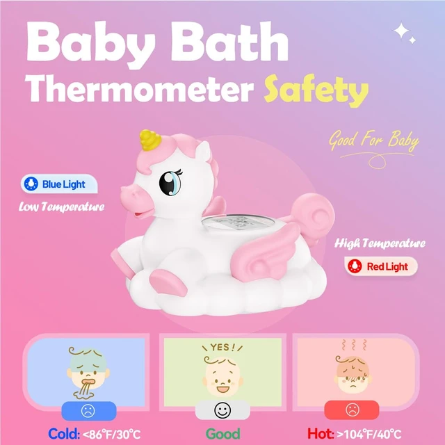 Alt view image 3 of 7 - Baby Bath Thermometer Newborn Digital Unicorn Baby Bath Temperature Thermometer for Infant Bathtub Water Floating Rubber Toy WP01