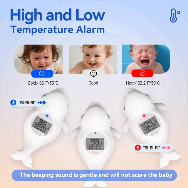 Alt view image 3 of 7 - Baby Bath Thermometer for Tub,Digital Infants Water Temperature,LCD Display | Safety Floating Bath Toy,Bathtub Temperature Measure,Newborn & Toddler Essentials,Accurate Reading with Timer