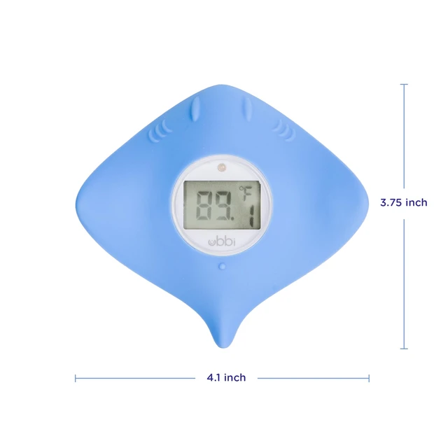 Alt view image 2 of 7 - Stingray Baby Bath Thermometer for Newborns & Infants | Accurate and Instant High and Low Digital Reads, Floating Silicone Safety Thermometer, Newborn Registry Must Haves, Blue