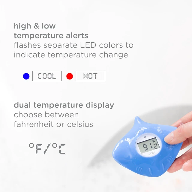 Alt view image 4 of 7 - Stingray Baby Bath Thermometer for Newborns & Infants | Accurate and Instant High and Low Digital Reads, Floating Silicone Safety Thermometer, Newborn Registry Must Haves, Blue