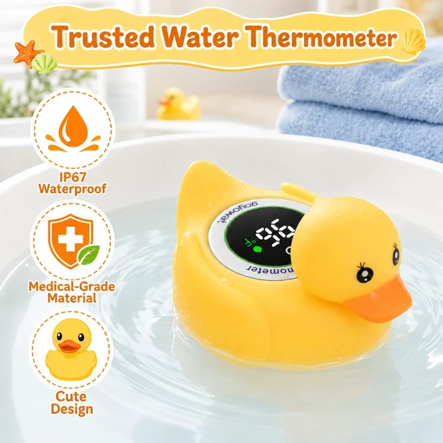 Alt view image 4 of 7 - Baby Bath Thermometer Water Temp Safety for Bathtub,Room Essential Duck Toy Tub Temperature LED Display,Color Warn,Newborn&Infants Water Temp Safe 2-in1 Bath floating Toy for Kids