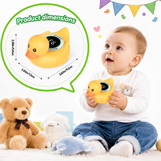 Alt view image 6 of 7 - Baby Bath Thermometer Water Temp Safety for Bathtub,Room Essential Duck Toy Tub Temperature LED Display,Color Warn,Newborn&Infants Water Temp Safe 2-in1 Bath floating Toy for Kids