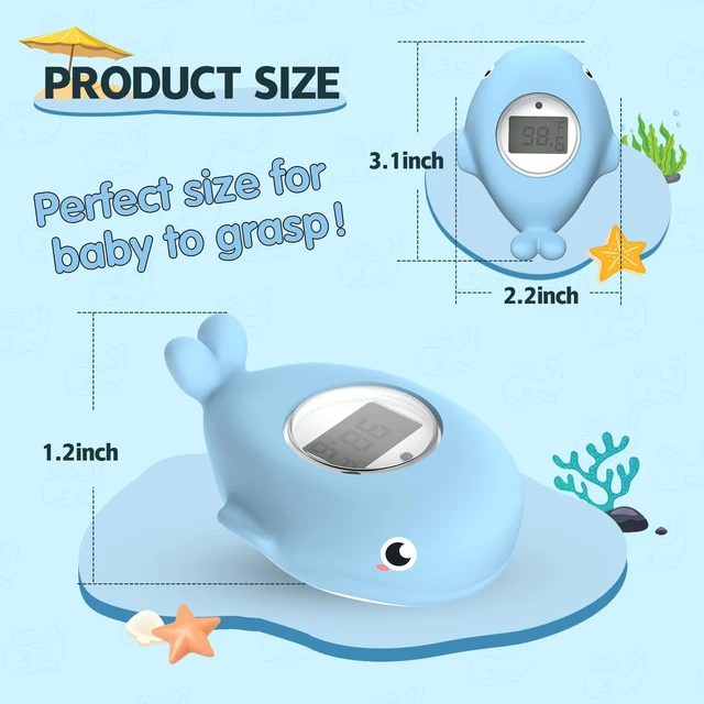 Alt view image 2 of 6 - Baby Bath Bathtub Thermometer for Infant - Safety Bath Tub Water Temperature Digital Thermometer - Floating Bathing Toy Gift for Kids Newborn Mother with Flashing Temperature Warning