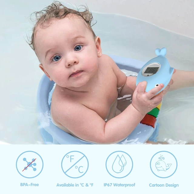 Alt view image 3 of 6 - Baby Bath Bathtub Thermometer for Infant - Safety Bath Tub Water Temperature Digital Thermometer - Floating Bathing Toy Gift for Kids Newborn Mother with Flashing Temperature Warning