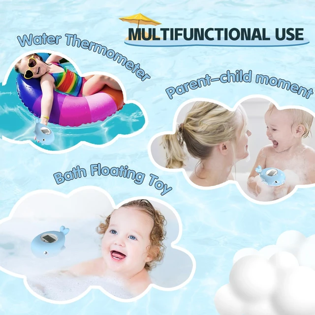 Alt view image 6 of 6 - Baby Bath Bathtub Thermometer for Infant - Safety Bath Tub Water Temperature Digital Thermometer - Floating Bathing Toy Gift for Kids Newborn Mother with Flashing Temperature Warning