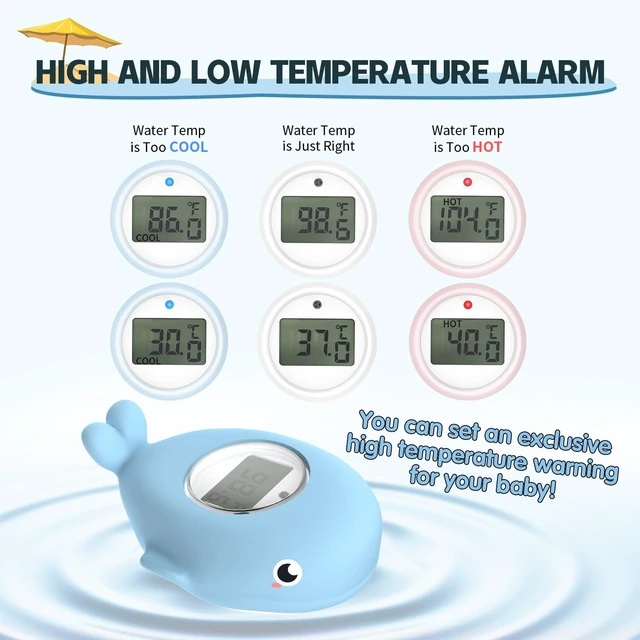 Alt view image 4 of 6 - Baby Bath Bathtub Thermometer for Infant - Safety Bath Tub Water Temperature Digital Thermometer - Floating Bathing Toy Gift for Kids Newborn Mother with Flashing Temperature Warning