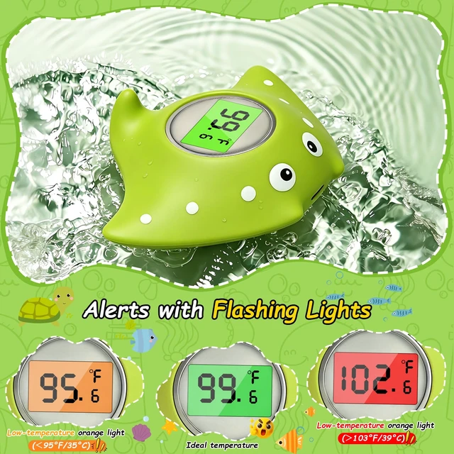 Alt view image 3 of 7 - Floating Baby Bath Thermometer for Bathtub, Manta Ray Shaped Digital Water Temperature Thermometer Baby Safety with Large Easy-Read LCD Display, ±1 Accuracy, Baby Bath Essentials