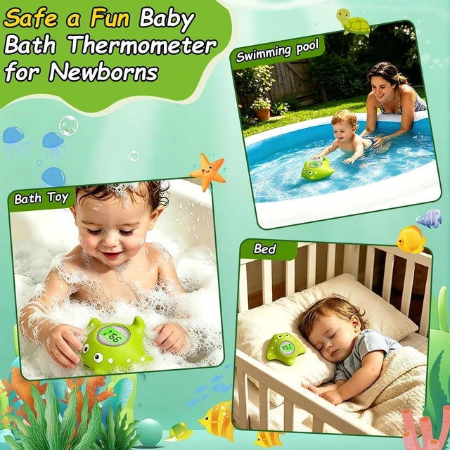 Alt view image 7 of 7 - Floating Baby Bath Thermometer for Bathtub, Manta Ray Shaped Digital Water Temperature Thermometer Baby Safety with Large Easy-Read LCD Display, ±1 Accuracy, Baby Bath Essentials
