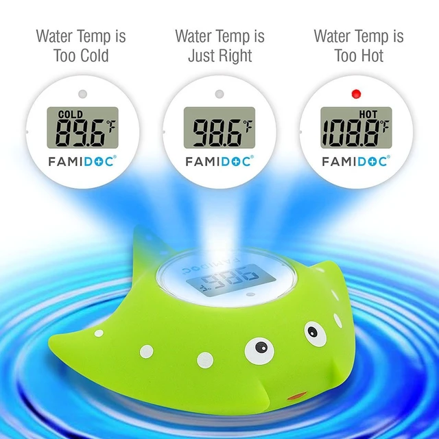 Alt view image 3 of 7 - Baby Bath Thermometer with Room Thermometer FDTH-V0-22 New Upgraded Sensor Technology for Baby Health Bath Tub Water Temperature Floating Toy (Green)