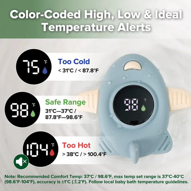 Alt view image 3 of 7 - Silicone Baby Bath Thermometer Water Temperature Thermometer for Baby Safety, Floating Infant Bath tub Temp Thermometer for Newborns & Toddlers-Jet