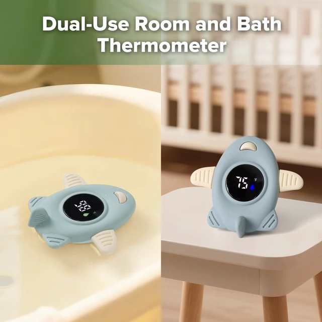 Alt view image 4 of 7 - Silicone Baby Bath Thermometer Water Temperature Thermometer for Baby Safety, Floating Infant Bath tub Temp Thermometer for Newborns & Toddlers-Jet