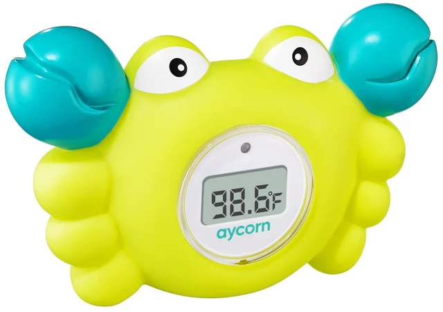 Main image of Digital Baby Bath & Room Thermometer - Fahrenheit with LED Display & Temperature Warning - Infant Baby Bath Toys Floating Toy Thermometer