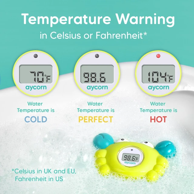 Alt view image 3 of 7 - Digital Baby Bath & Room Thermometer - Fahrenheit with LED Display & Temperature Warning - Infant Baby Bath Toys Floating Toy Thermometer