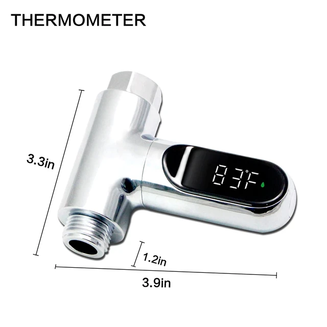 Alt view image 2 of 7 - Shower Thermometer, 360 LED Display Water Temp Gauge for Baby Bath