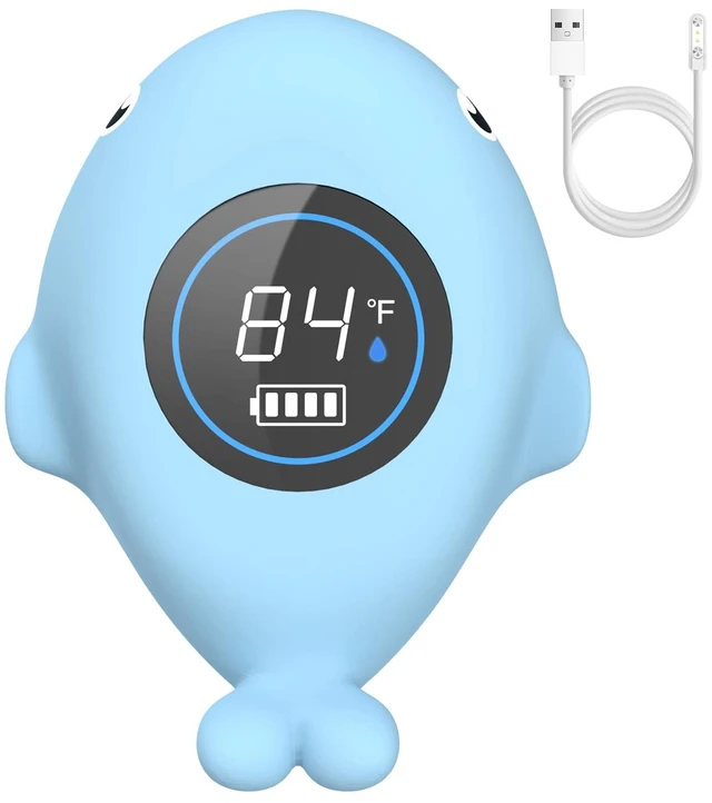 Main image of Rechargeable Baby Bath Thermometer Digital Water Thermometer with Safe Temperature Alert, Fast & Accurate Reading for Newborn Infant Toddler, Floating Bath Toy
