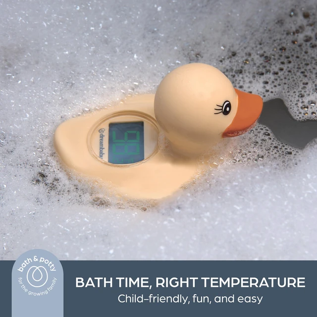 Alt view image 2 of 7 - Baby Bath Thermometer - Duck Water Thermometer for Bathtub | Instant Digital Water & Room Temperature - Floating Duck Toy - USB Rechargeable - Helps Monitor Bath Water Temperature