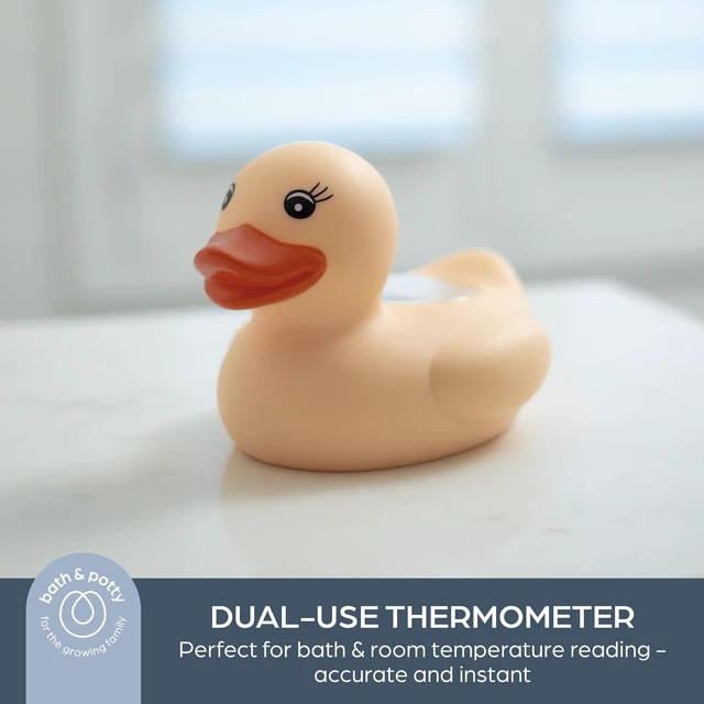 Alt view image 4 of 7 - Baby Bath Thermometer - Duck Water Thermometer for Bathtub | Instant Digital Water & Room Temperature - Floating Duck Toy - USB Rechargeable - Helps Monitor Bath Water Temperature