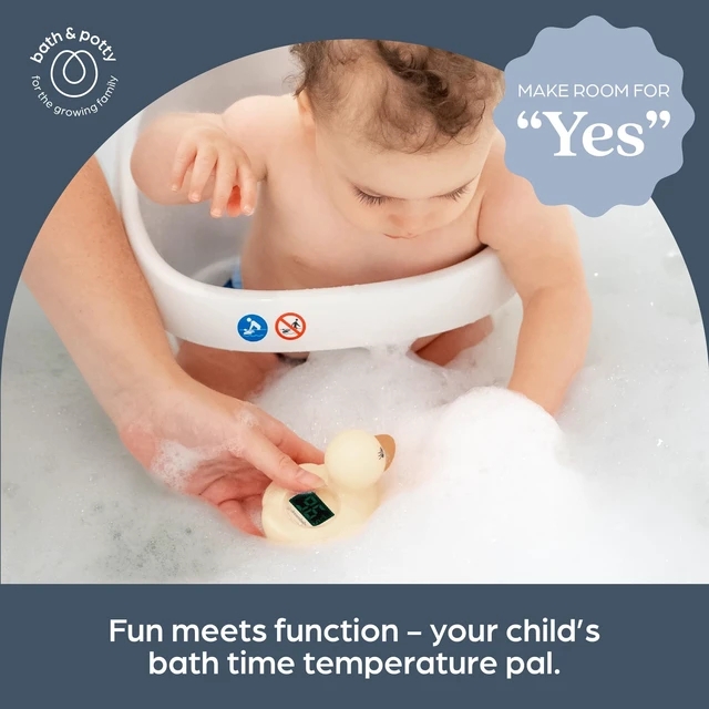 Alt view image 6 of 7 - Baby Bath Thermometer - Duck Water Thermometer for Bathtub | Instant Digital Water & Room Temperature - Floating Duck Toy - USB Rechargeable - Helps Monitor Bath Water Temperature