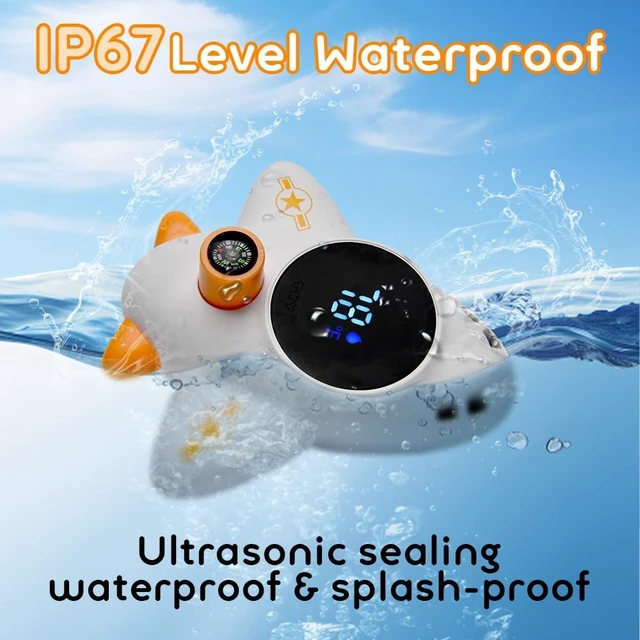 Alt view image 6 of 6 - Baby Bath Thermometer Water Temp Safety Essential,Rechargeable Bathtub Toy | Tub Temperature LED Display,Color Warn Safe for Newborn&Infants 2-in1 Bath Floating spurt water Toy for Kids
