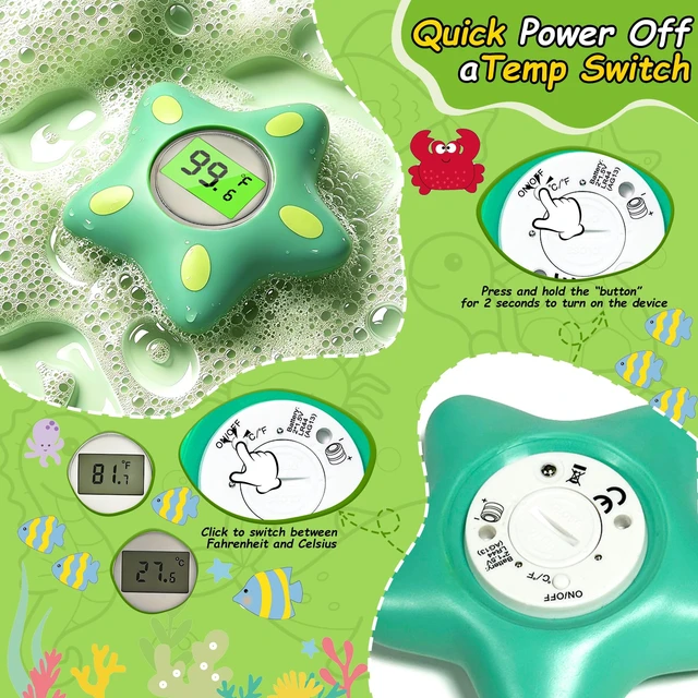 Alt view image 2 of 7 - Digital Baby Bath Thermometer for Infants Newborn Toddler, Digital Floating Water Temperature Monitor Baby Safety with Instant Accurate Reading for Bathtub, °F/°C, Auto On/Off, Battery Included