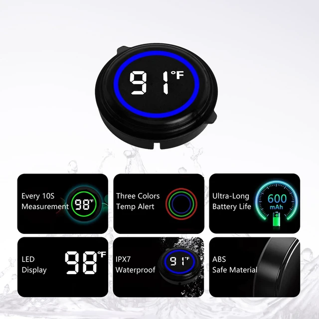 Alt view image 4 of 5 - 2 Pack Waterproof Floating Water Thermometer for Ice Bath, Swimming Pool, Bathtub (Non-Rechargeable)