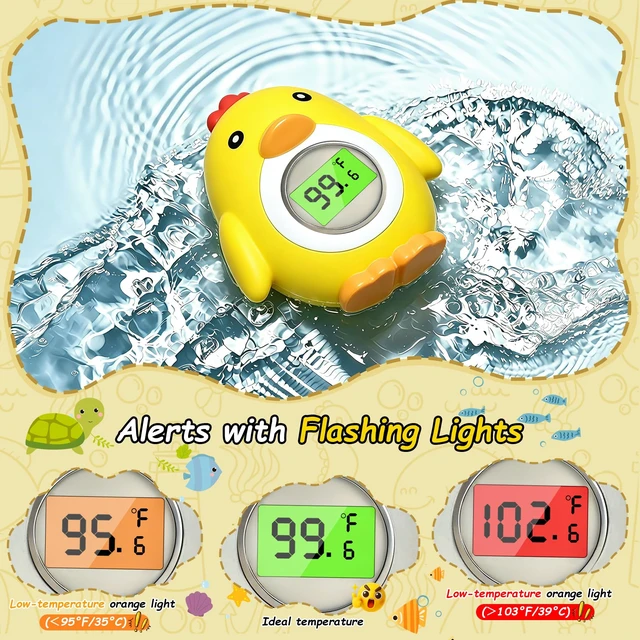 Alt view image 3 of 7 - Baby Bath and Room Thermometer, Adorable Chick-Shaped Floating Digital Water Thermometer with Instant Accurate Reading for Bathtub, ±18 Accuracy, Smart Auto On/Off, Baby Bath Essentials