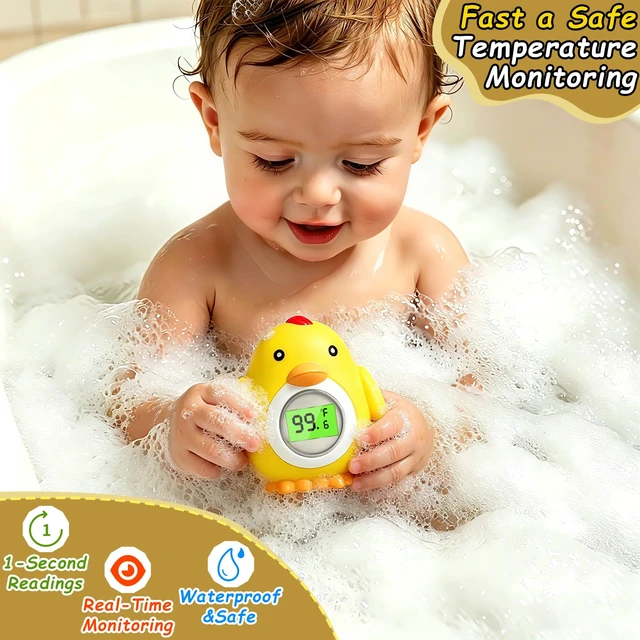 Alt view image 4 of 7 - Baby Bath and Room Thermometer, Adorable Chick-Shaped Floating Digital Water Thermometer with Instant Accurate Reading for Bathtub, ±18 Accuracy, Smart Auto On/Off, Baby Bath Essentials
