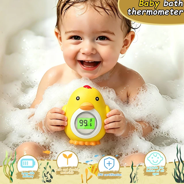 Alt view image 5 of 7 - Baby Bath and Room Thermometer, Adorable Chick-Shaped Floating Digital Water Thermometer with Instant Accurate Reading for Bathtub, ±18 Accuracy, Smart Auto On/Off, Baby Bath Essentials
