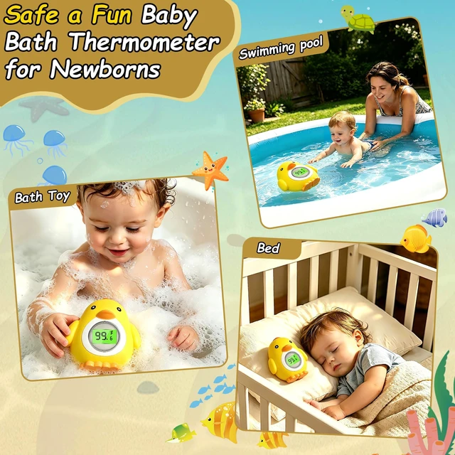 Alt view image 7 of 7 - Baby Bath and Room Thermometer, Adorable Chick-Shaped Floating Digital Water Thermometer with Instant Accurate Reading for Bathtub, ±18 Accuracy, Smart Auto On/Off, Baby Bath Essentials