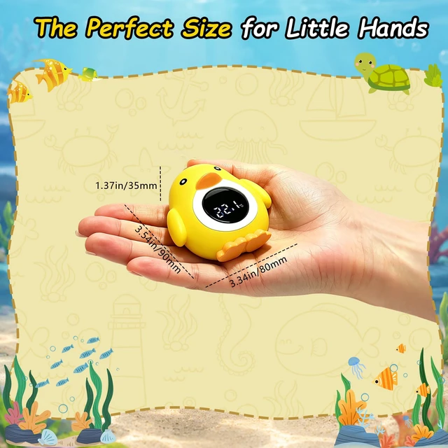 Alt view image 6 of 7 - Baby Bath and Room Thermometer, Adorable Chick-Shaped Floating Digital Water Thermometer with Instant Accurate Reading for Bathtub, ±18 Accuracy, Smart Auto On/Off, Baby Bath Essentials