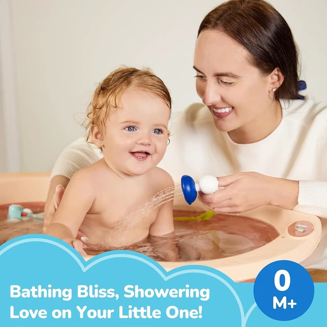 Alt view image 3 of 5 - Baby Bath Toys Shower Head Sprayer with Water Thermometer for New Borns, Toddlers and Kids | Baby Accessories, and Essentials in Bathtub or Sink | Shampoo Bath Rinser | USB Rechargeable-V2
