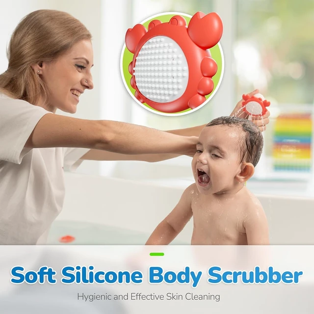 Alt view image 5 of 5 - Baby Bath Toys Shower Head Sprayer with Water Thermometer for New Borns, Toddlers and Kids | Baby Accessories, and Essentials in Bathtub or Sink | Shampoo Bath Rinser | USB Rechargeable-V2