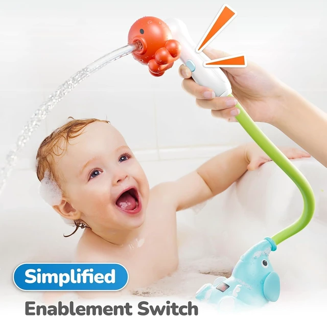 Alt view image 4 of 5 - Baby Bath Toys Shower Head Sprayer with Water Thermometer for New Borns, Toddlers and Kids | Baby Accessories, and Essentials in Bathtub or Sink | Shampoo Bath Rinser | USB Rechargeable-V2