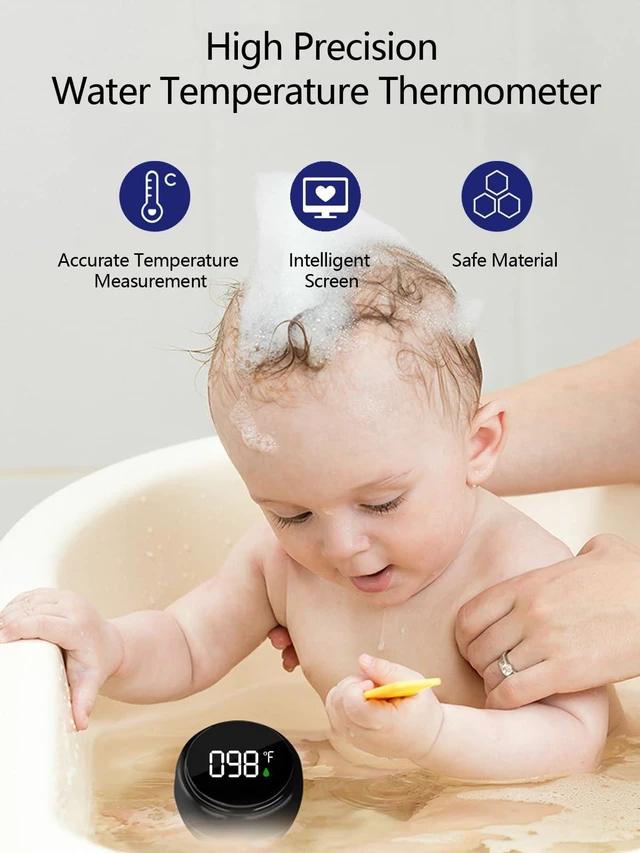 Alt view image 3 of 6 - 2 Pack Digital Bath Thermometer for Bathtub, Rechargeable Waterproof Floating Water Thermometer for Ice Bath, Pool