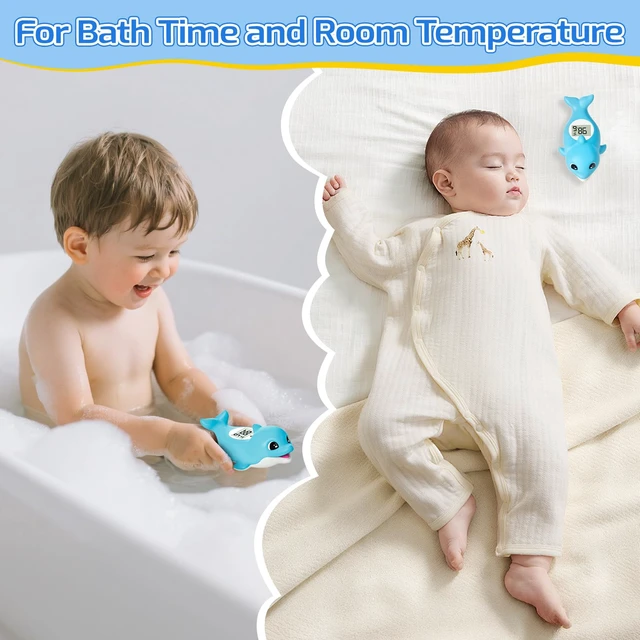 Alt view image 7 of 7 - Baby Bath Thermometer for Newborn Digital Bathtub Water Temperature Thermometer Floating Dolphin Bath Toy, °C/°F Display, Waterproof & BPA-Free