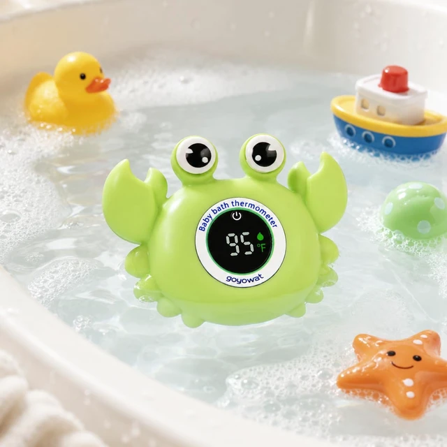 Alt view image 5 of 7 - Baby Bath Thermometer Water Temp Safety for Bathtub,Room Essential Crab Toy | Tub Temperature LED Display,Color Warn Newborn&Infants Water Temp Safe 2-in1 Bath floating Toy for Kids
