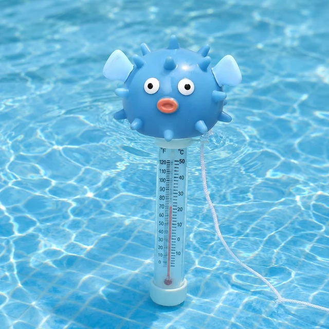 Alt view image 2 of 7 - Puffer Floating Pool Thermometer with String, Easy-Read | Large size easy-read scale and included string for swimming pools, spas, hot tubs and ponds.