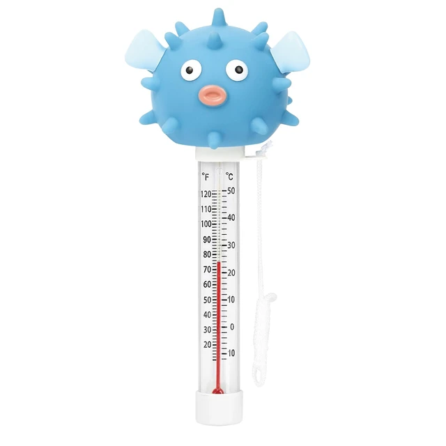 Alt view image 6 of 7 - Puffer Floating Pool Thermometer with String, Easy-Read | Large size easy-read scale and included string for swimming pools, spas, hot tubs and ponds.