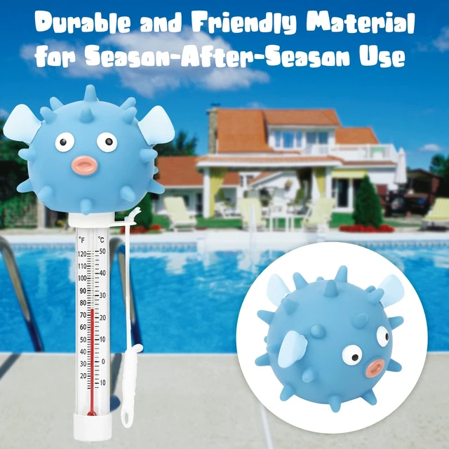 Alt view image 7 of 7 - Puffer Floating Pool Thermometer with String, Easy-Read | Large size easy-read scale and included string for swimming pools, spas, hot tubs and ponds.