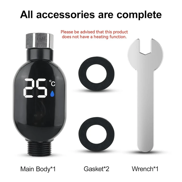 Alt view image 4 of 7 - Shower Thermometer,Smart Instant Read Bath Water Thermometer | No battery required,Water flow temperature auto display