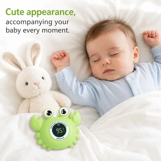 Alt view image 7 of 7 - Baby Bath Thermometer Water Temp Safety for Bathtub,Room Essential Crab Toy | Tub Temperature LED Display,Color Warn Newborn&Infants Water Temp Safe 2-in1 Bath floating Toy for Kids
