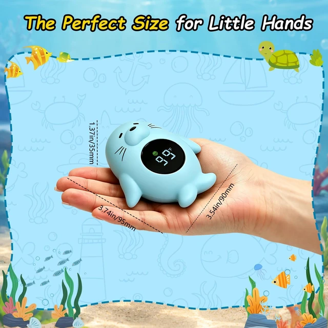 Alt view image 5 of 6 - Baby Bath Thermometer, Digital Water Temperature Thermometer with LED 32-140 °Fahrenheit/0-60 ° Celsius Display, Seal Shape Floating Bath for Infant Bath Tube